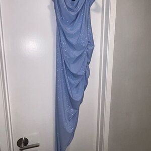 Short baby blue dress